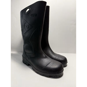 Dunlop Waterproof Rubber Steel Toe BLACK Work Boots ASTM F2413-18 Size 13 W